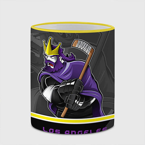 Кружка цветная Los Angeles Kings / 3D-Желтый кант – фото 2