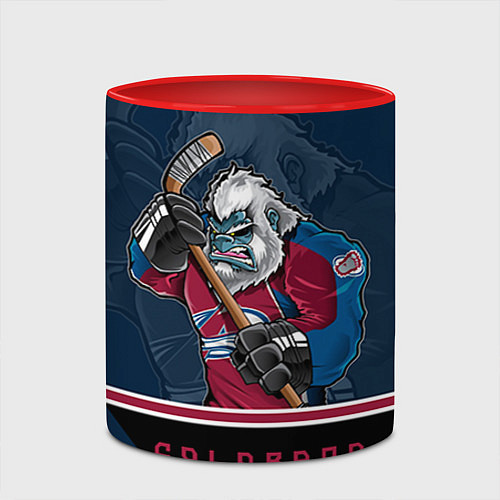 Кружка цветная Colorado Avalanche / 3D-Белый + красный – фото 2