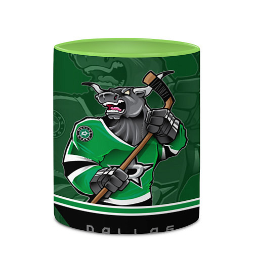 Кружка цветная Dallas Stars / 3D-Белый + светло-зеленый – фото 2