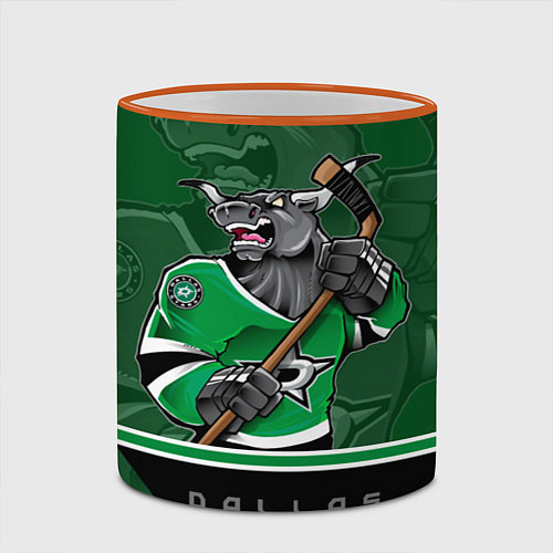 Кружка цветная Dallas Stars / 3D-Оранжевый кант – фото 2