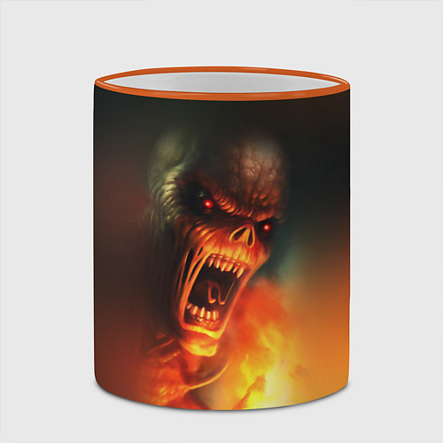 Кружка цветная Imp from DOOM / 3D-Оранжевый кант – фото 2