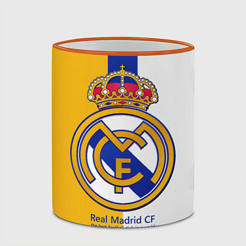 Кружка цветная Real Madrid CF / 3D-Оранжевый кант – фото 2