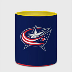 Кружка 3D Columbus Blue Jackets, цвет: 3D-белый + желтый — фото 2