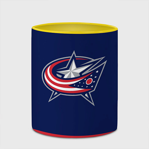Кружка цветная Columbus Blue Jackets / 3D-Белый + желтый – фото 2