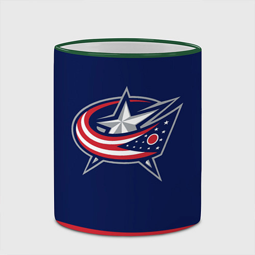 Кружка цветная Columbus Blue Jackets / 3D-Зеленый кант – фото 2