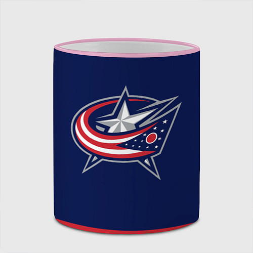 Кружка цветная Columbus Blue Jackets / 3D-Розовый кант – фото 2