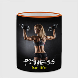 Кружка 3D Fitness for life, цвет: 3D-оранжевый кант — фото 2