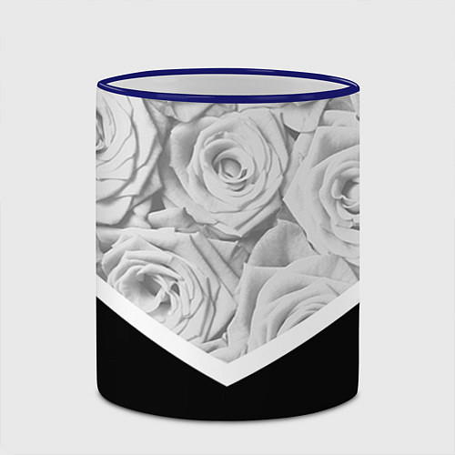 Кружка цветная Розы / 3D-Синий кант – фото 2
