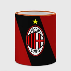 Кружка 3D Milan FC: Red Collection, цвет: 3D-оранжевый кант — фото 2