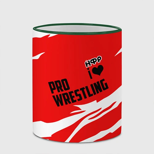 Кружка цветная НФР: Pro Wrestling / 3D-Зеленый кант – фото 2