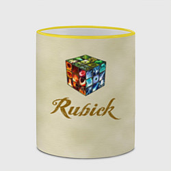 Кружка 3D Rubick's Cube, цвет: 3D-желтый кант — фото 2