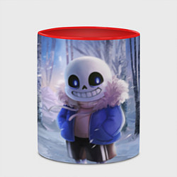 Кружка 3D Winter forest & Sans, цвет: 3D-белый + красный — фото 2