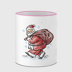 Кружка 3D Дед мороз, цвет: 3D-розовый кант — фото 2