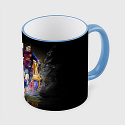 Кружка 3D Messi FCB, цвет: 3D-небесно-голубой кант