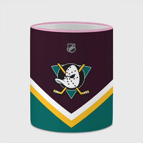 Кружка цветная NHL: Anaheim Ducks / 3D-Розовый кант – фото 2