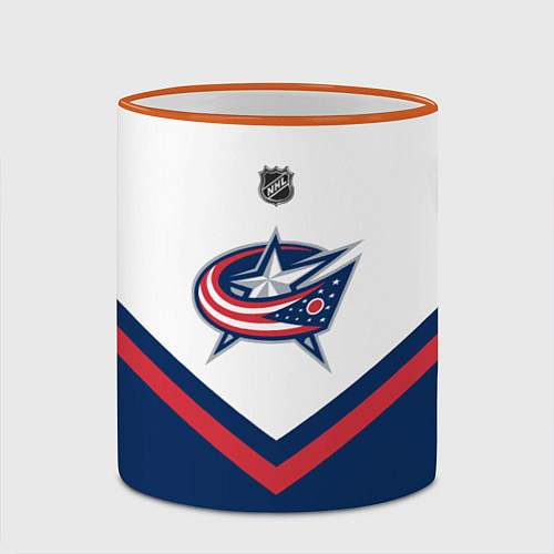 Кружка цветная NHL: Columbus Blue Jackets / 3D-Оранжевый кант – фото 2