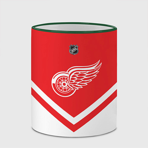 Кружка цветная NHL: Detroit Red Wings / 3D-Зеленый кант – фото 2