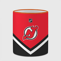 Кружка 3D NHL: New Jersey Devils, цвет: 3D-оранжевый кант — фото 2