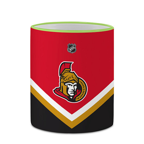 Кружка цветная NHL: Ottawa Senators / 3D-Светло-зеленый кант – фото 2