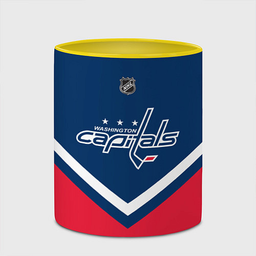 Кружка цветная NHL: Washington Capitals / 3D-Белый + желтый – фото 2