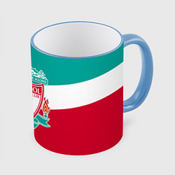 Кружка 3D Liverpool: You'll never walk alone, цвет: 3D-небесно-голубой кант