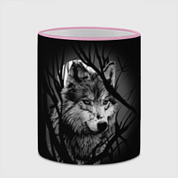 Кружка 3D Серый волк, цвет: 3D-розовый кант — фото 2