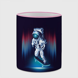 Кружка 3D Космический скейтбордист, цвет: 3D-розовый кант — фото 2