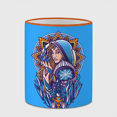 Кружка цветная Crystal Maiden: Ice Magic / 3D-Оранжевый кант – фото 2