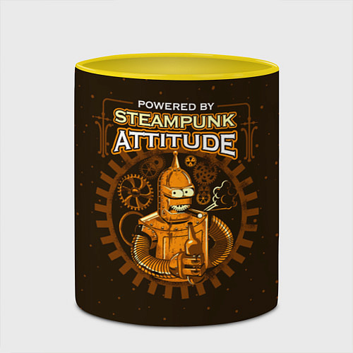 Кружка цветная Steampunk Attitude / 3D-Белый + желтый – фото 2
