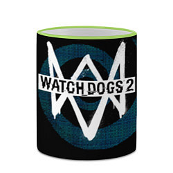 Кружка 3D Watch Dogs 2, цвет: 3D-светло-зеленый кант — фото 2