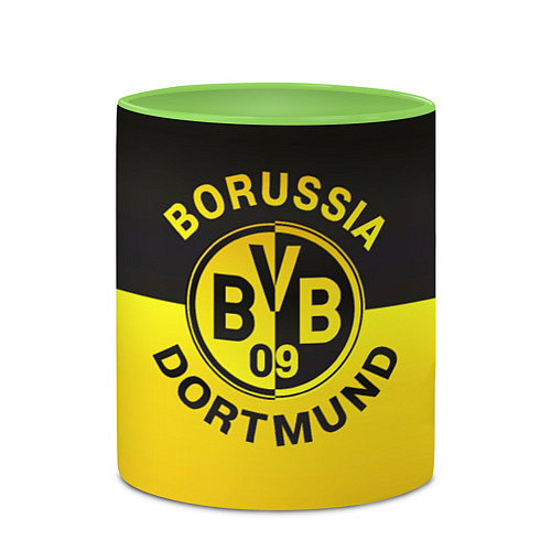 Кружка цветная Borussia Dortmund FC / 3D-Белый + светло-зеленый – фото 2