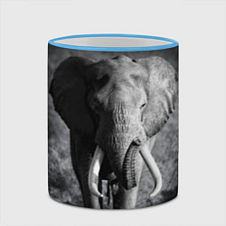 Кружка 3D Бегущий слон, цвет: 3D-небесно-голубой кант — фото 2