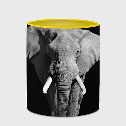 Кружка цветная Старый слон / 3D-Белый + желтый – фото 2