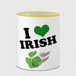 Кружка 3D Ireland, I love Irish, цвет: 3D-желтый кант — фото 2