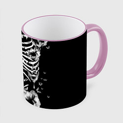Кружка 3D Floral Skeleton, цвет: 3D-розовый кант