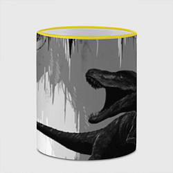 Кружка 3D Пещера динозавра, цвет: 3D-желтый кант — фото 2