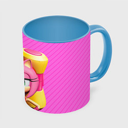 Кружка 3D Amy Rose, цвет: 3D-белый + небесно-голубой
