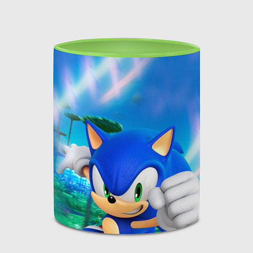 Кружка цветная Sonic Boom / 3D-Белый + светло-зеленый – фото 2
