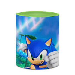 Кружка 3D Sonic Boom, цвет: 3D-белый + светло-зеленый — фото 2