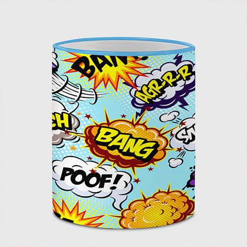 Кружка цветная Pop Art / 3D-Небесно-голубой кант – фото 2