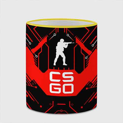 Кружка цветная CS:GO Techno Style / 3D-Желтый кант – фото 2