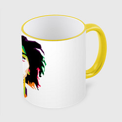 Кружка 3D Bob Marley: Colors, цвет: 3D-желтый кант