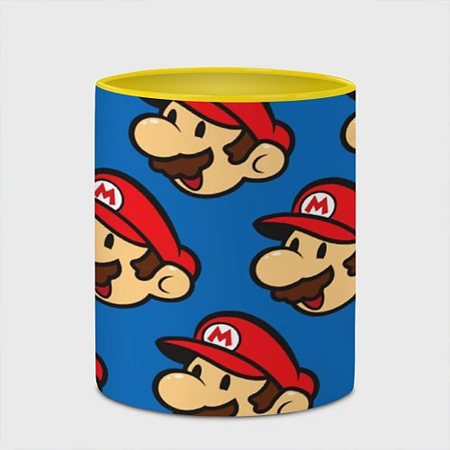 Кружка цветная Mario Pattern / 3D-Белый + желтый – фото 2