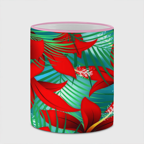 Кружка цветная Red Flower / 3D-Розовый кант – фото 2