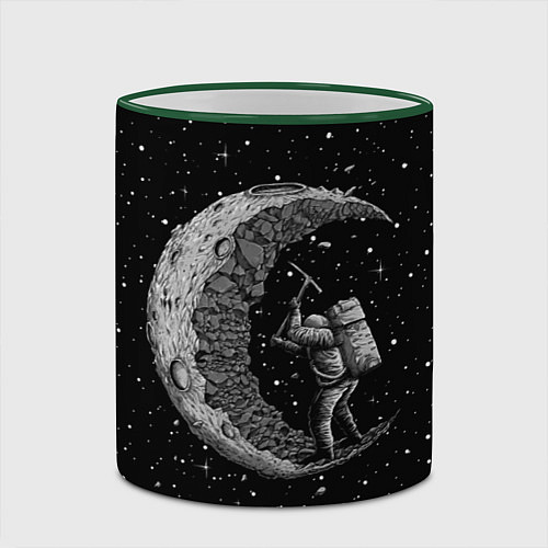 Кружка цветная Лунный шахтер / 3D-Зеленый кант – фото 2
