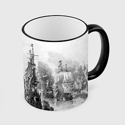 Кружка 3D Морской бой, цвет: 3D-черный кант