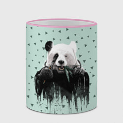 Кружка 3D Панда-художник, цвет: 3D-розовый кант — фото 2