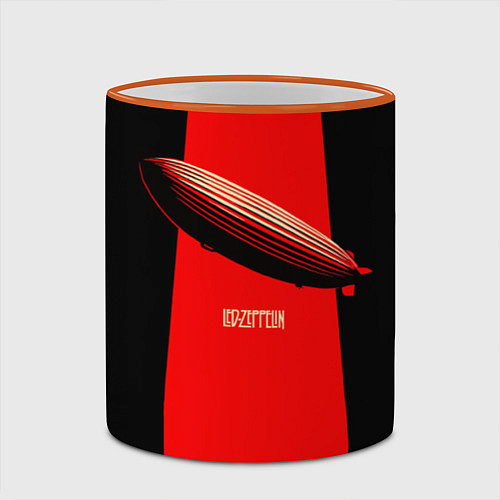 Кружка цветная Led Zeppelin: Red line / 3D-Оранжевый кант – фото 2