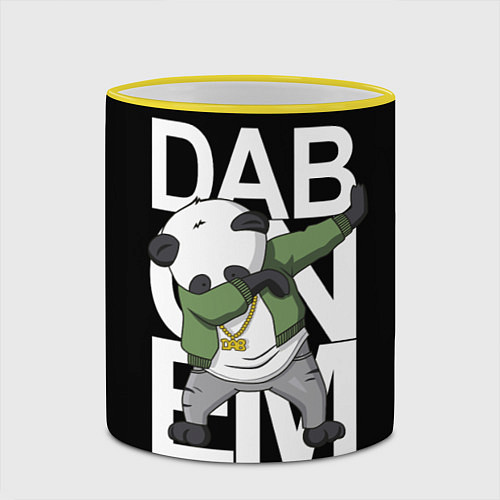 Кружка цветная Panda dab / 3D-Желтый кант – фото 2