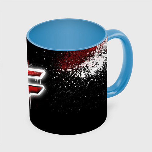 Кружка цветная FaZe Clan: Black collection / 3D-Белый + небесно-голубой – фото 1